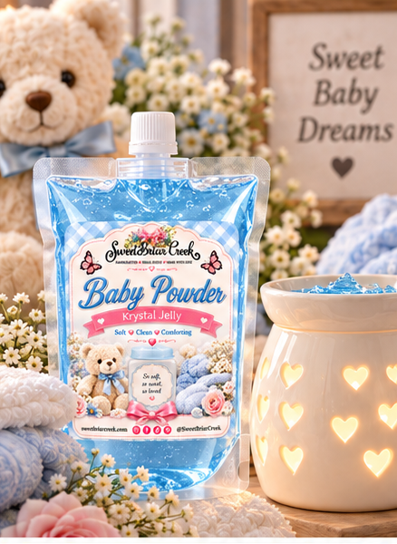 Baby Powder Krystal Jelly Squeeze for wax warmers.