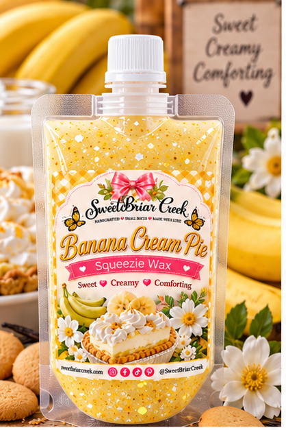 Banana Cream Pie Squeezie Wax + Scoopable melts for Waxwarmer