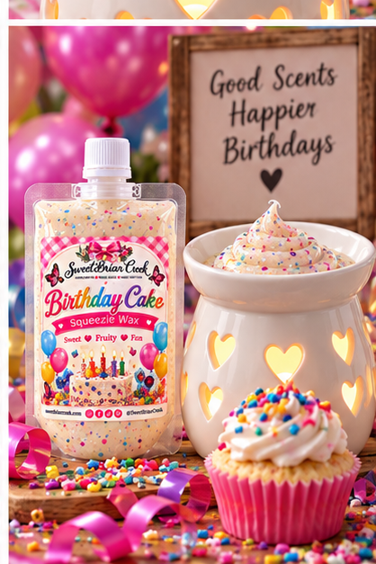 Birthday Cake Squeezie Wax + Scoopable melts for Waxwarmer