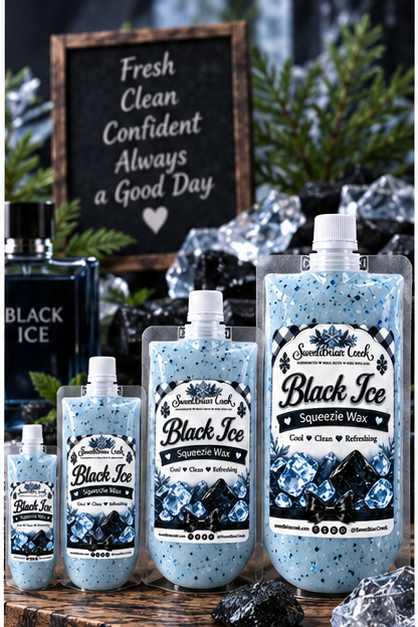 Black Ice Squeezie Wax + Scoopable melts for Waxwarmer