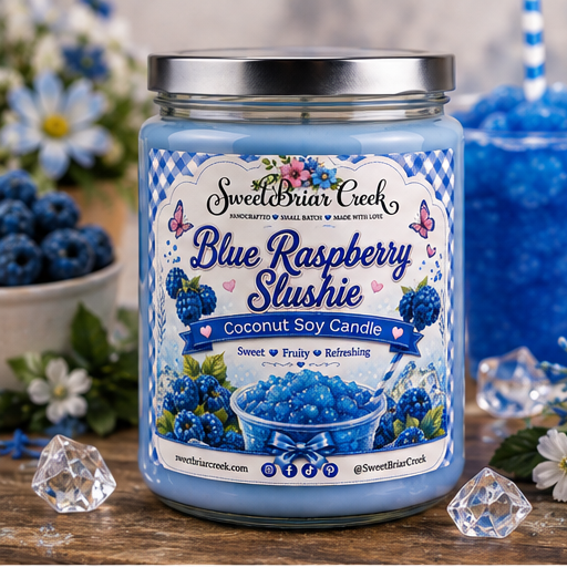 Blue Raspberry Slushie Coconut Soy Candle