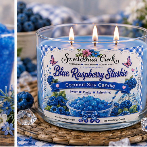 Blue Raspberry Slushie Coconut Soy Candle