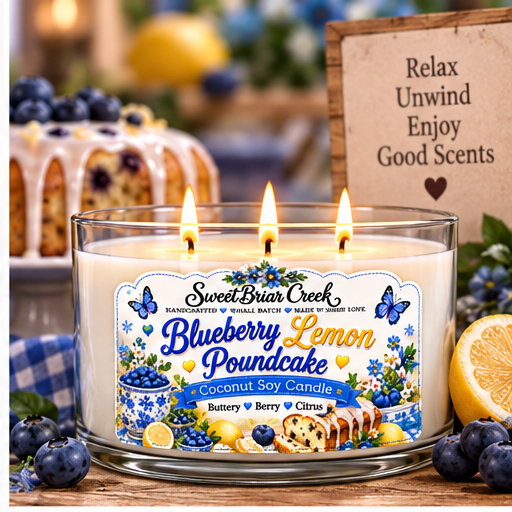 Blueberry Lemon Poundcake Coconut Soy Candle