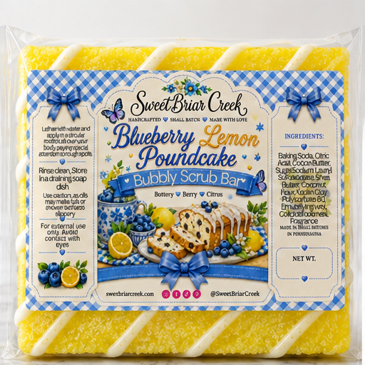 Blueberry Lemon Poundcake Bubbly Scrub Body Bars