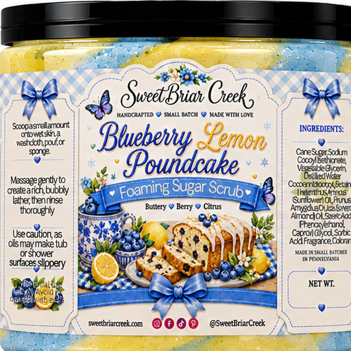 Blueberry Lemon Poundcake Foaming Sugar Scrub