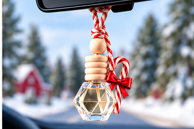 Candy Cane Cream Hanging Car Diffuser & Refills