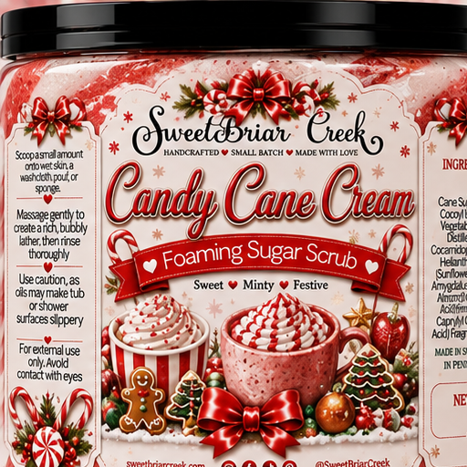 Candy Cane Cream FoamingSugar Scrub