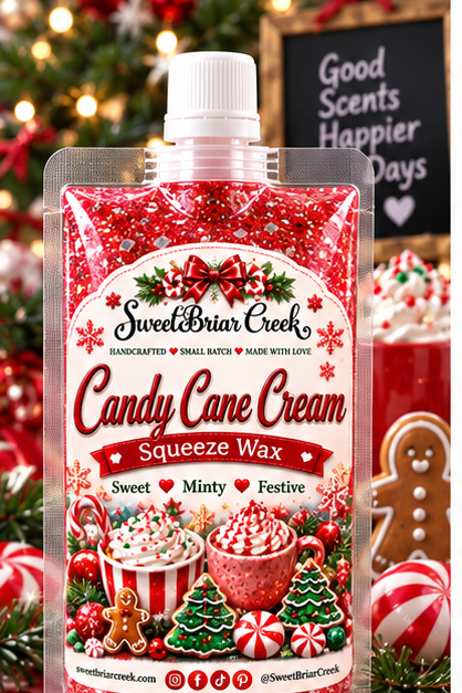 Candy Cane Cream Squeezie Wax + Scoopable melts for Waxwarmer