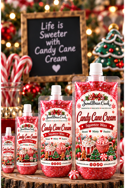 Candy Cane Cream Squeezie Wax + Scoopable melts for Waxwarmer