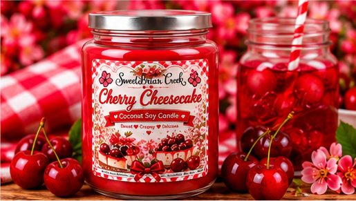 Cherry Cheesecake Coconut Soy Candle