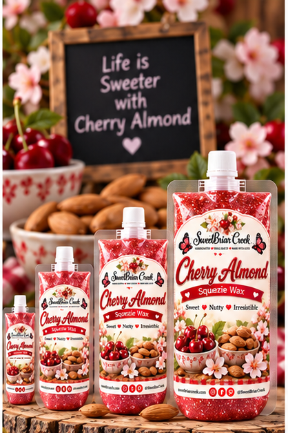 Cherry Almond Squeezie Wax + Scoopable melts for Waxwarmer