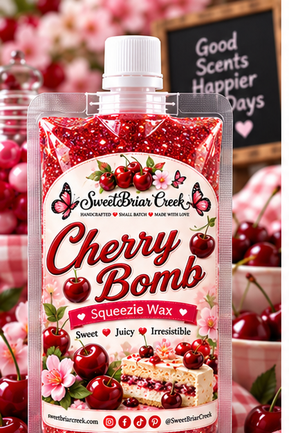 Cherry Bomb Squeezie Wax + Scoopable melts for Waxwarmer