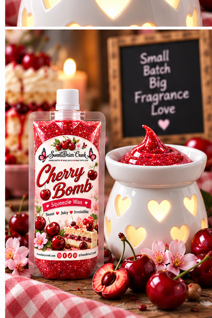 Cherry Bomb Squeezie Wax + Scoopable melts for Waxwarmer