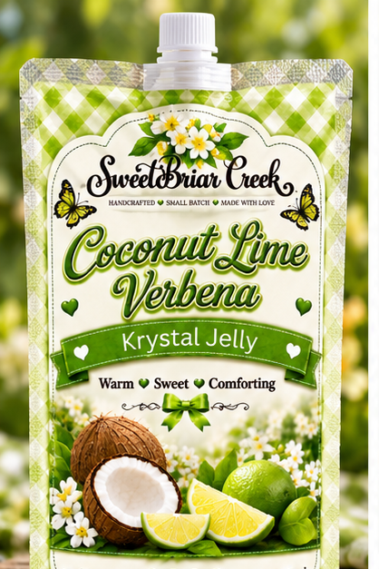 Coconut Lime Verbena Krystal Jelly Squeeze for wax warmers.