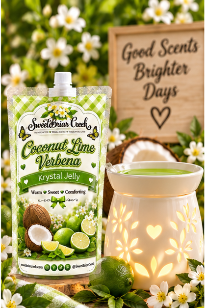 Coconut Lime Verbena Krystal Jelly Squeeze for wax warmers.
