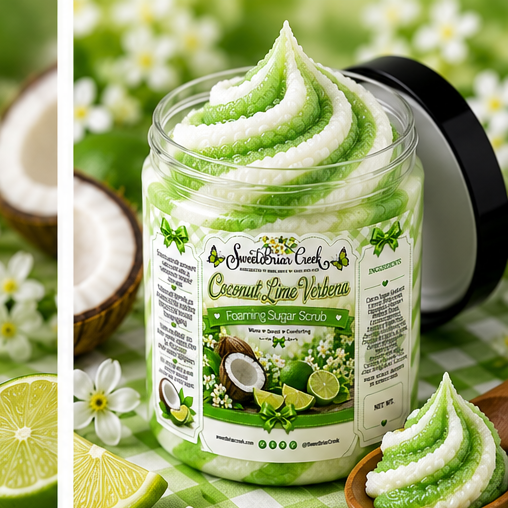 Coconut Lime Verbena Foaming Sugar Scrub