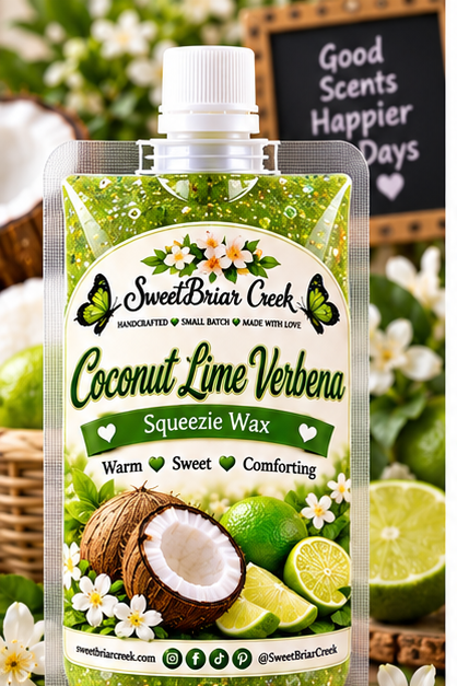 Coconut Lime Verbena Squeezie Wax + Scoopable melts for Waxwarmer