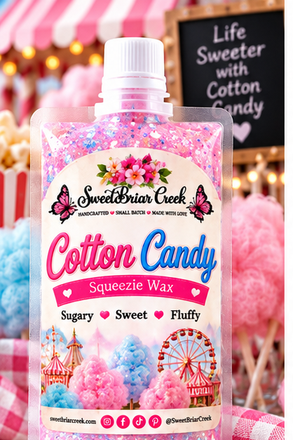 Cotton Candy Squeezie Wax + Scoopable melts for Waxwarmer