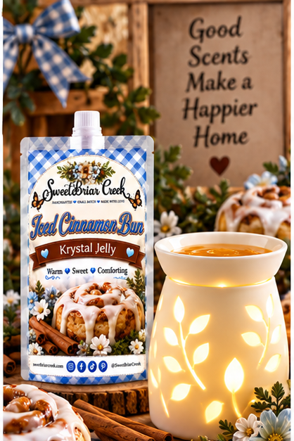 Iced Cinnamon Bun Krystal Jelly Squeeze for wax warmers.