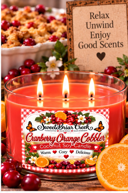Cranberry Orange Cobber Coconut Soy Candle