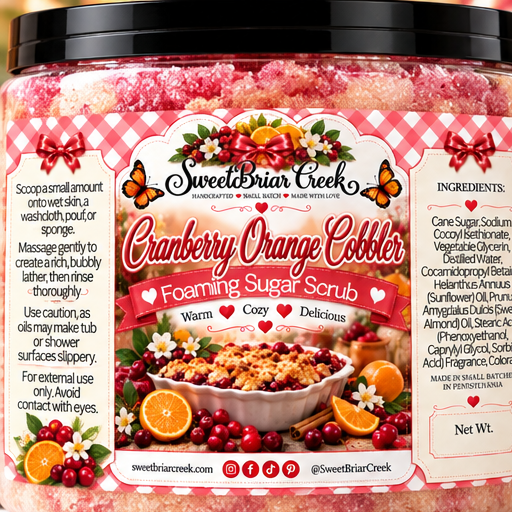 Cranberry Orange Cobbler Foaming Sugar Scrub