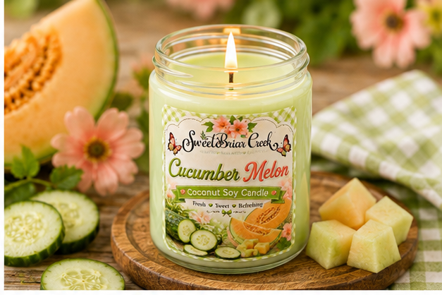 Cucumber Melon Coconut Soy Candle