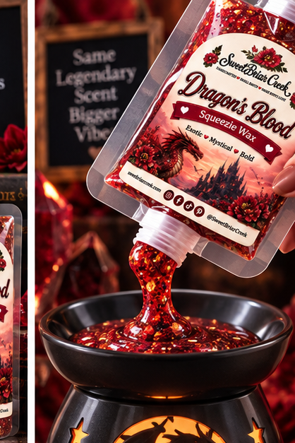 Dragon's Blood Squeezie Wax + Scoopable melts for Waxwarmer
