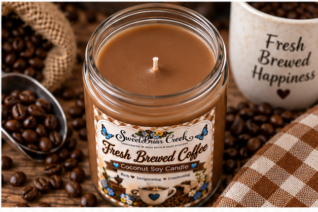 Fresh Brewed Coffee Coconut Soy Candle