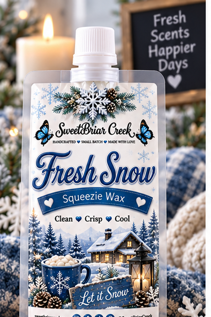 Fresh Snow Squeezie Wax + Scoopable melts for Waxwarmer