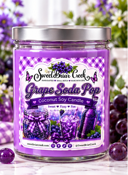 Grape Soda Pop Coconut Soy Candle