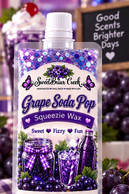Grape Soda Pop Squeezie Wax + Scoopable melts for Waxwarmer