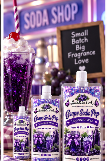 Grape Soda Pop Squeezie Wax + Scoopable melts for Waxwarmer