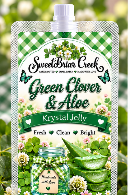 Green Clover & Aloe Krystal Jelly Squeeze for wax warmers.