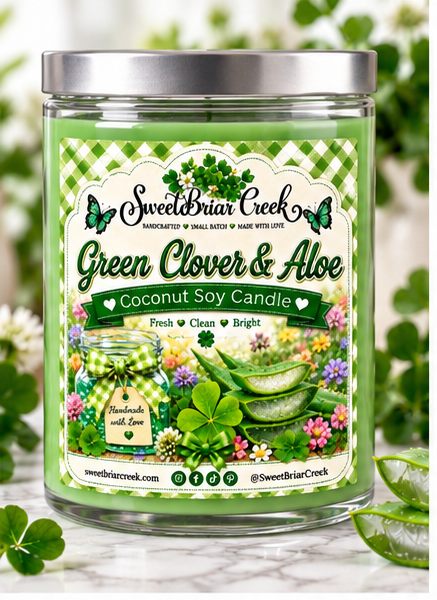 Green Clover & Aloe Coconut Soy Candle