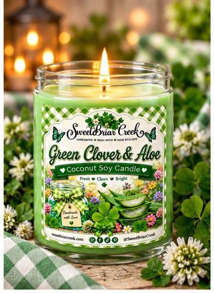 Green Clover & Aloe Coconut Soy Candle
