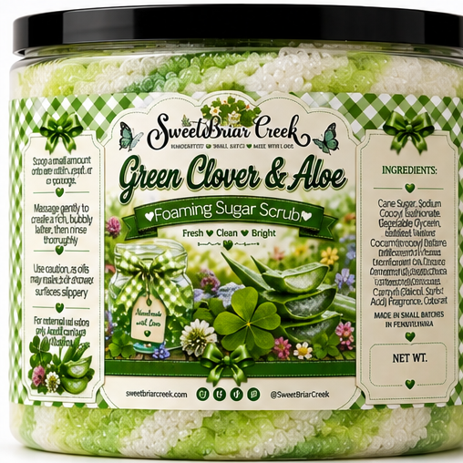 Green Clover & Aloe Foaming Sugar Scrub
