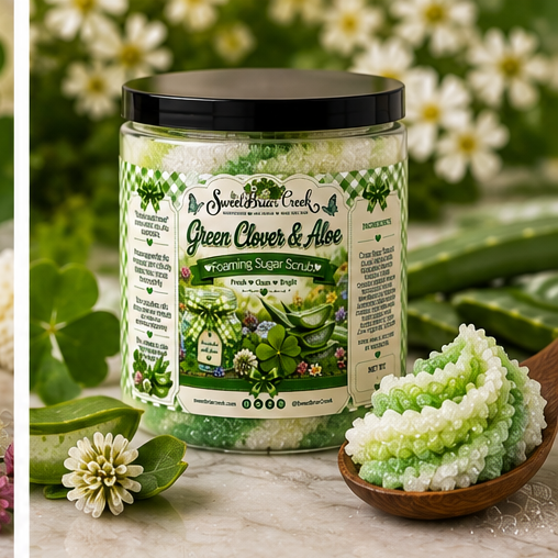 Green Clover & Aloe Foaming Sugar Scrub
