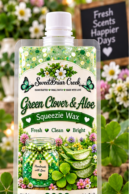 Green Clover & Aloe Squeezie Wax + Scoopable melts for Waxwarmer