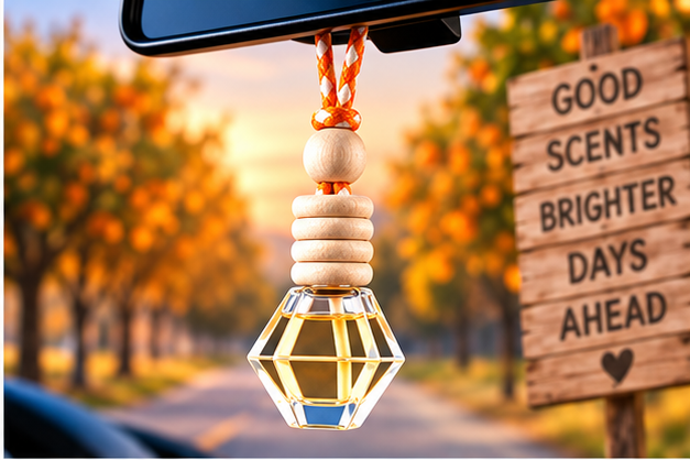 Hot Orange Danish Hanging Car Diffuser & Refills