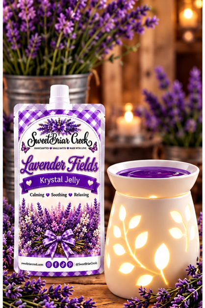 Lavender Firelds Krystal Jelly Squeeze for wax warmers.