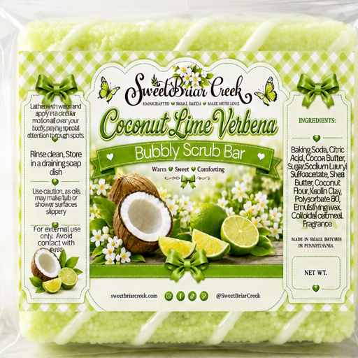 Coconut Lime Verbena Bubbly Scrub Body Bars