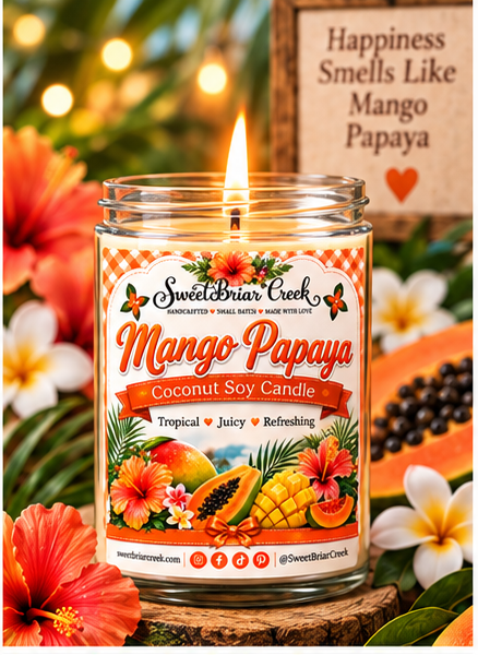 Mango Papaya  Coconut Soy Candle