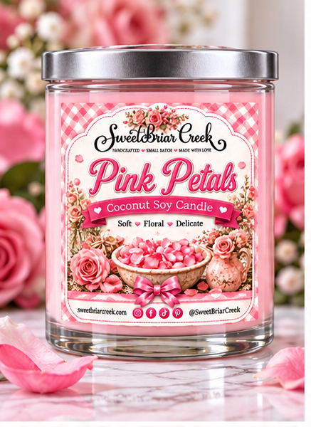 Pink Petals Coconut Soy Candle
