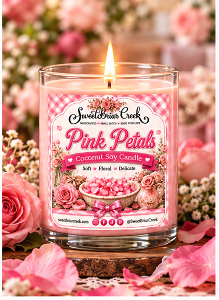 Pink Petals Coconut Soy Candle