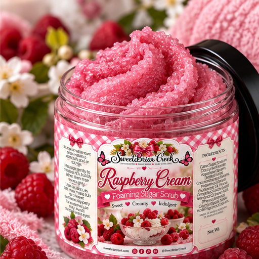 Raspberry Cream Foaming Sugar Scrub
