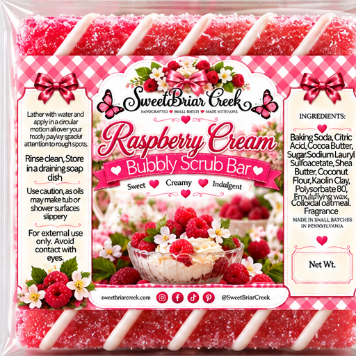 Raspberry Cream Bubbly Scrub Body Bars