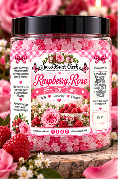 Raspberry Rose Fizzy Bath Salt