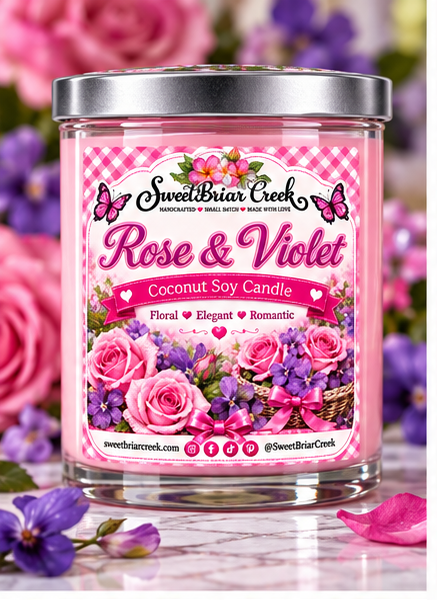 Rose & Violet Coconut Soy Candle