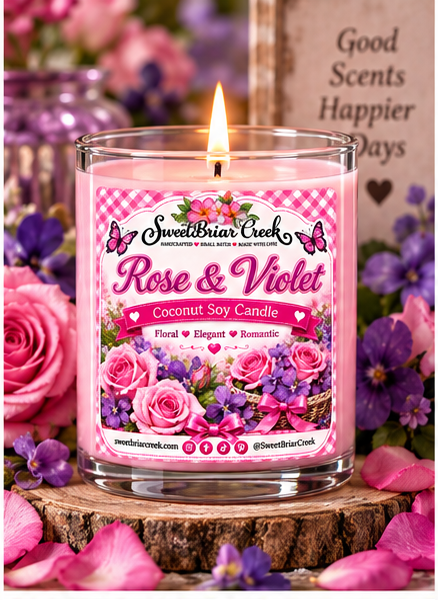 Rose & Violet Coconut Soy Candle