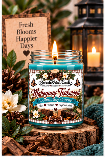 Mahogany Teakwood Coconut Soy Candle